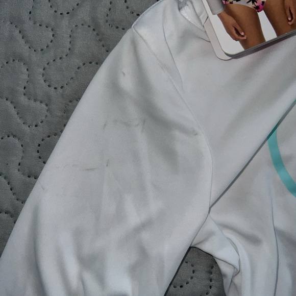 Hurley youth girls 5/6 UPF 50 swim top swimwear long sleeve white beach summer - Picture 5 of 6